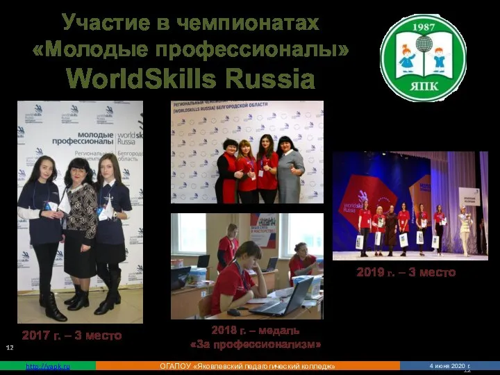 http://yapk.ru ОГАПОУ «Яковлевский педагогический колледж» 4 июня 2020 г. Участие в