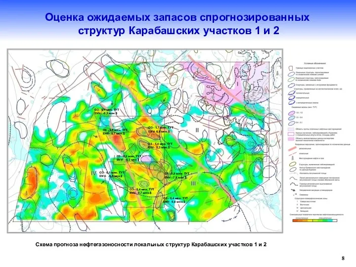 8 Оценка ожидаемых запасов спрогнозированных структур Карабашских участков 1 и 2