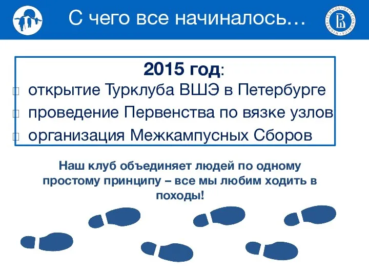 2015 год: открытие Турклуба ВШЭ в Петербурге проведение Первенства по вязке