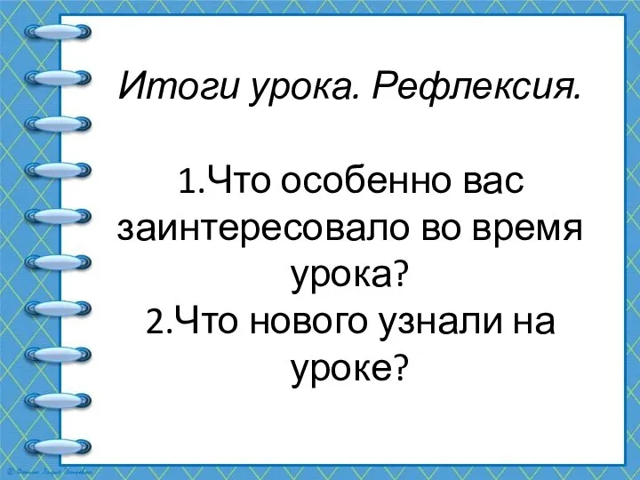 Итоги урока. Рефлексия. 1.Что особенно вас заинтересовало во время урока? 2.Что нового узнали на уроке?