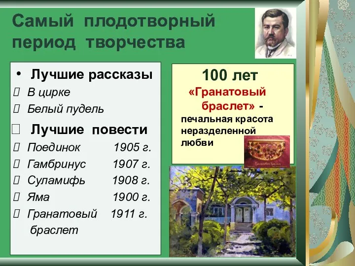 Самый плодотворный период творчества Лучшие рассказы В цирке Белый пудель Лучшие