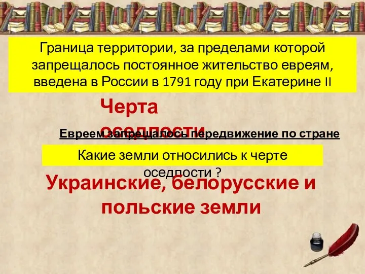 Граница территории, за пределами которой запрещалось постоянное жительство евреям, введена в