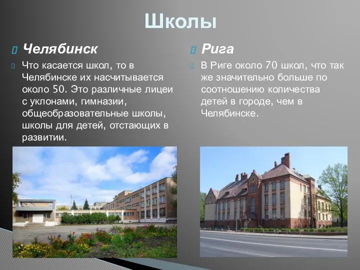 Челябинск Что касается школ, то в Челябинске их насчитывается около 50.