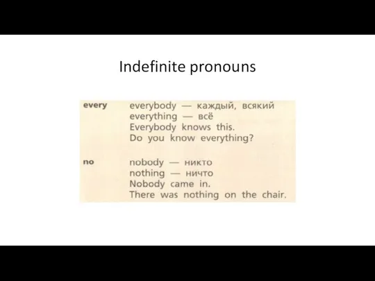 Indefinite pronouns