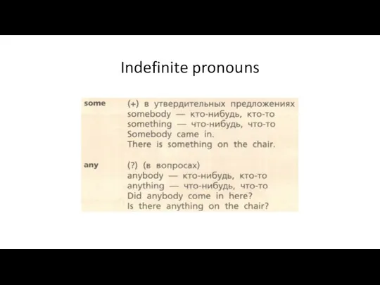 Indefinite pronouns