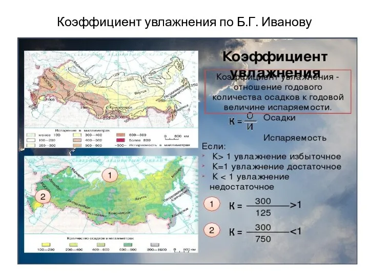 Коэффициент увлажнения по Б.Г. Иванову