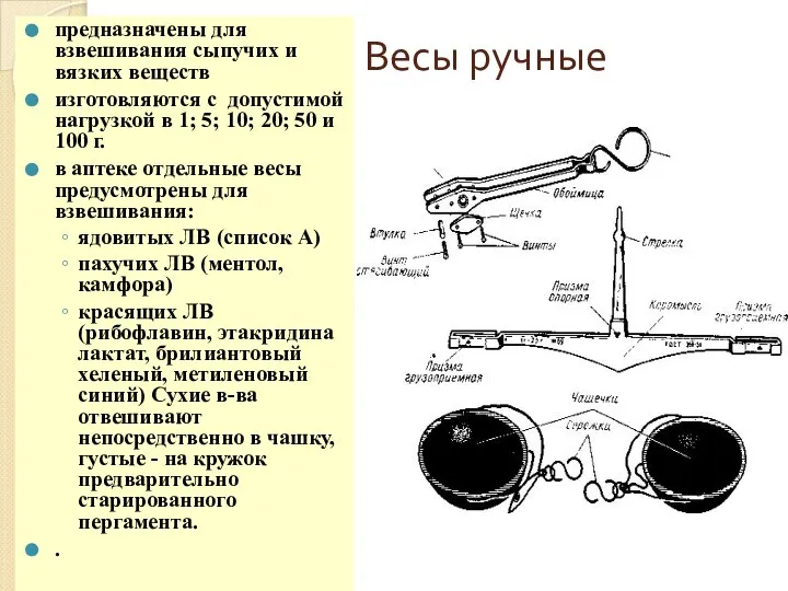 Весы ручные предназначены для взвешивания сыпучих и вязких веществ изготовляются с