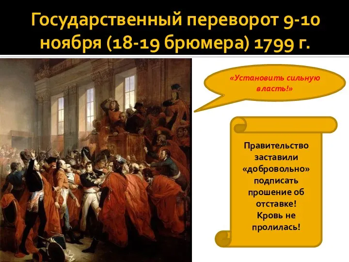 Государственный переворот 9-10 ноября (18-19 брюмера) 1799 г. «Установить сильную власть!»