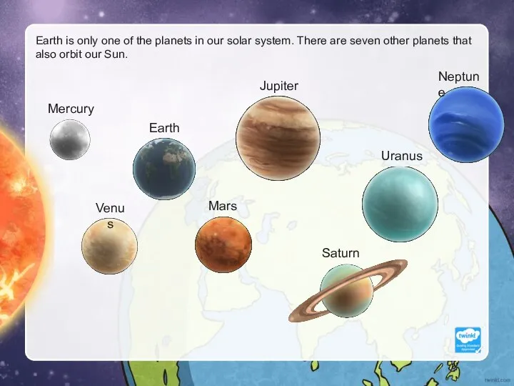 Earth is only one of the planets in our solar system.