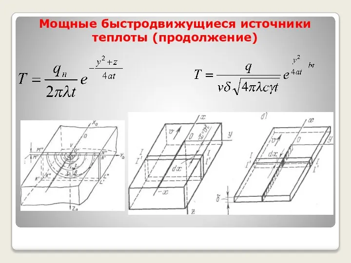 Мощные быстродвижущиеся источники теплоты (продолжение)