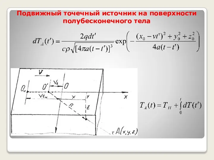 Подвижный точечный источник на поверхности полубесконечного тела