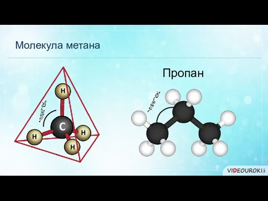 Молекула метана Пропан