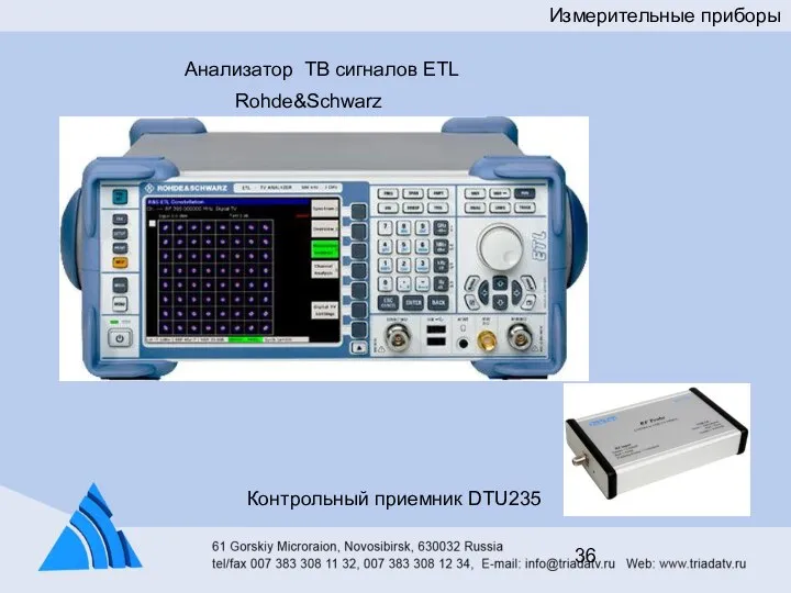Измерительные приборы Анализатор ТВ сигналов ETL Контрольный приемник DTU235 Rohde&Schwarz