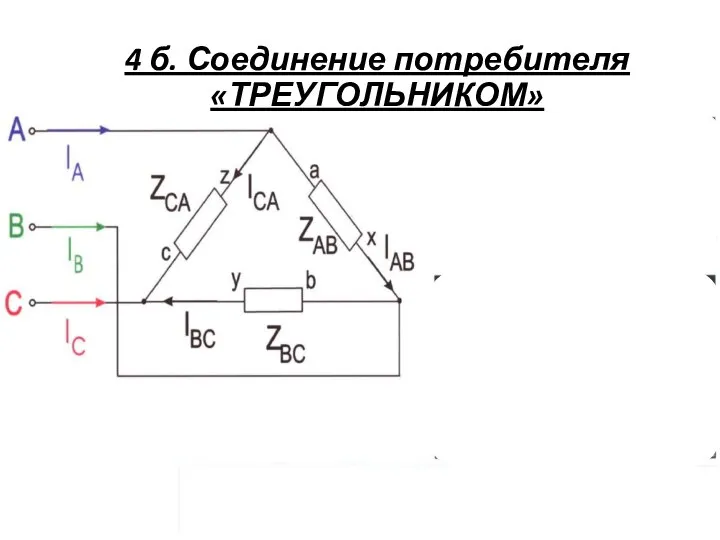 4 б. Соединение потребителя «ТРЕУГОЛЬНИКОМ»