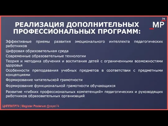 РЕАЛИЗАЦИЯ ДОПОЛНИТЕЛЬНЫХ ПРОФЕССИОНАЛЬНЫХ ПРОГРАММ: Эффективные приемы развития эмоционального интеллекта педагогических работников