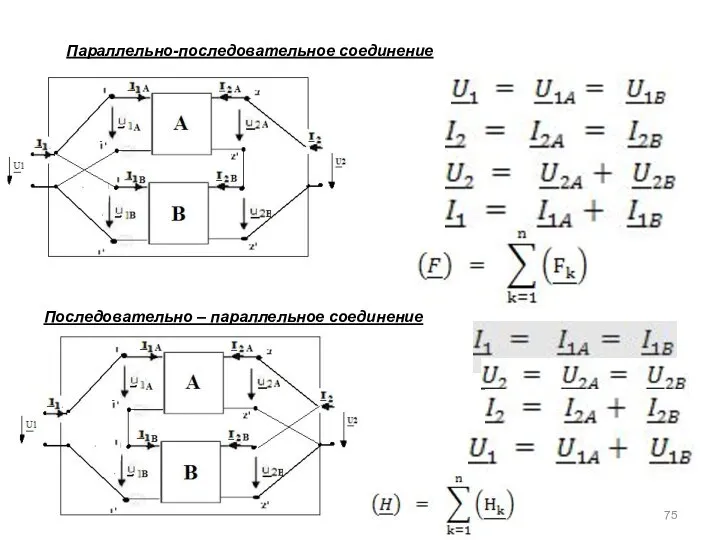 Параллельно-последовательное соединение Последовательно – параллельное соединение