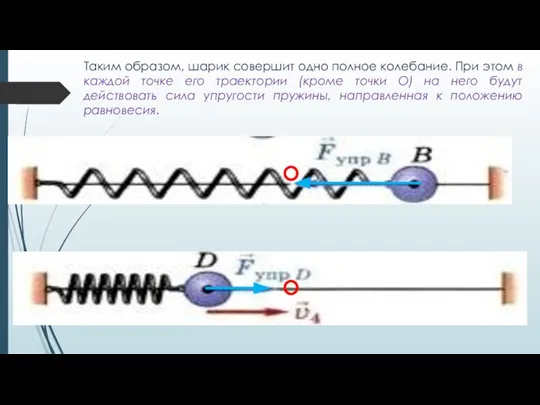 Таким образом, шарик совершит одно полное колебание. При этом в каждой