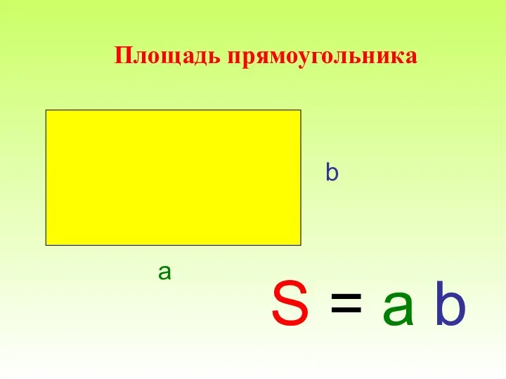 Площадь прямоугольника S = a b a b
