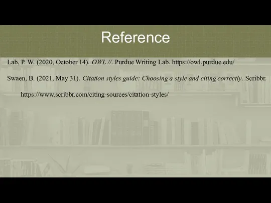 Reference Lab, P. W. (2020, October 14). OWL //. Purdue Writing