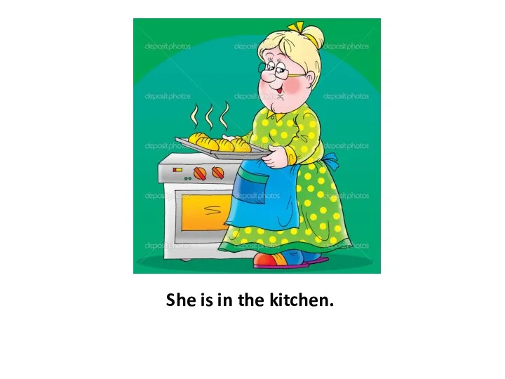 She is in the kitchen.