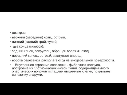 два края: верхний (передний) край,, острый, нижний (задний) край, тупой, два