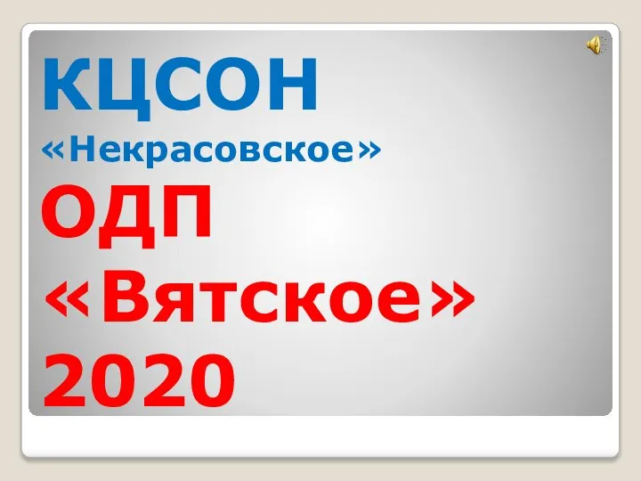 КЦСОН «Некрасовское» ОДП «Вятское» 2020