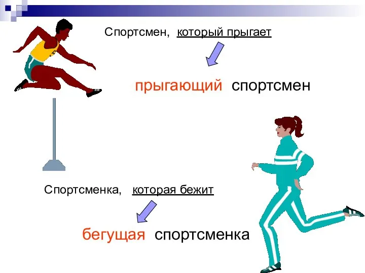 Спортсмен, который прыгает Спортсменка, которая бежит прыгающий спортсмен бегущая спортсменка