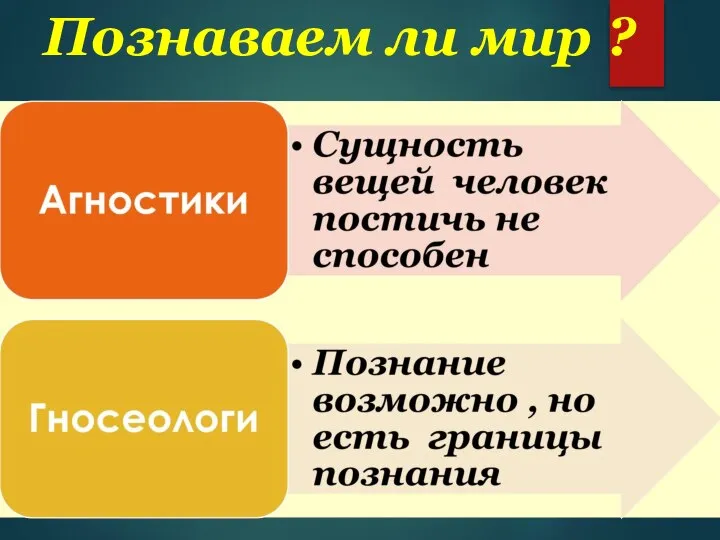 Познаваем ли мир ?