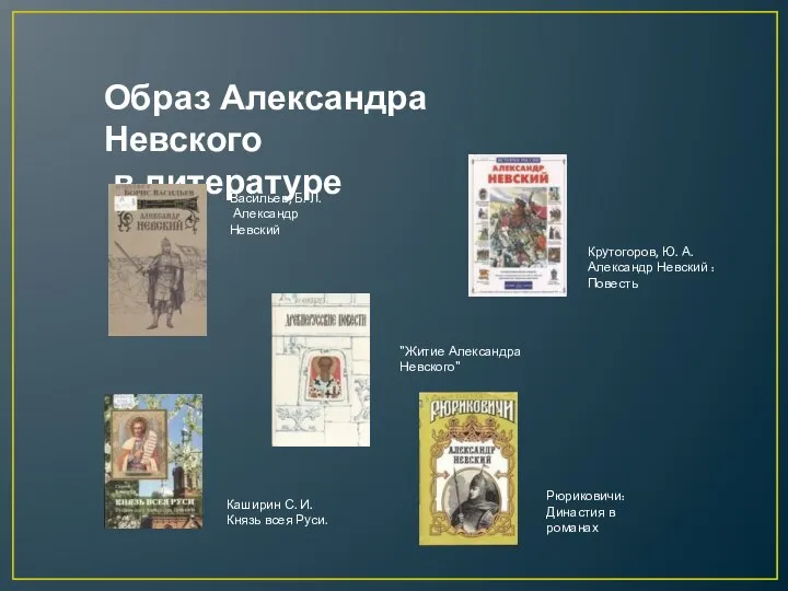 Образ Александра Невского в литературе Рюриковичи: Династия в романах Крутогоров, Ю.