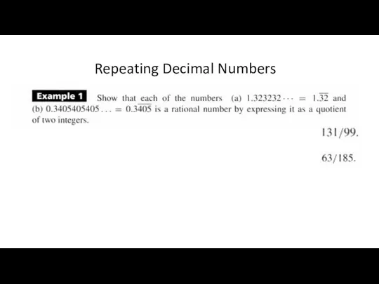 Repeating Decimal Numbers