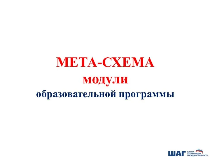 МЕТА-СХЕМА модули образовательной программы