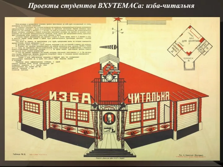 Проекты студентов ВХУТЕМАСа: изба-читальня