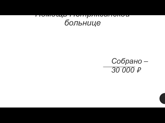 Помощь Петряксинской больнице Собрано – 30 000 ₽