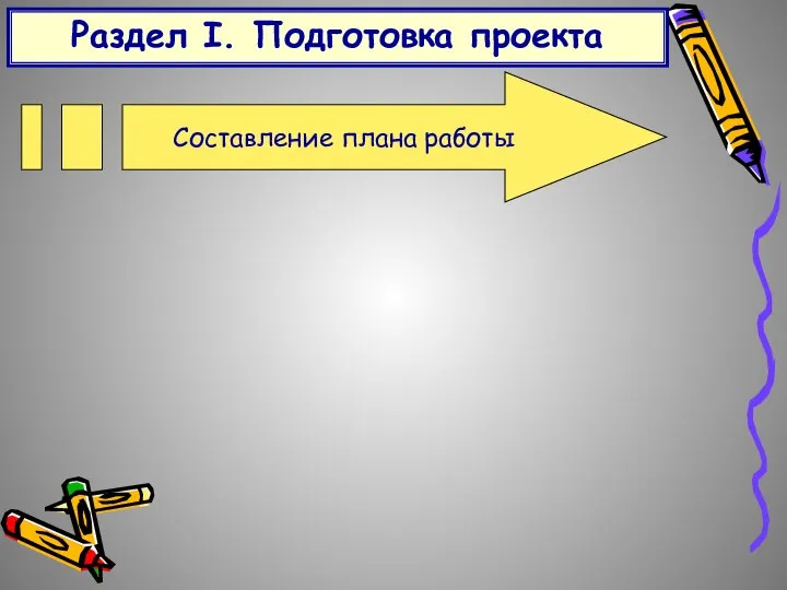 Раздел I. Подготовка проекта Составление плана работы