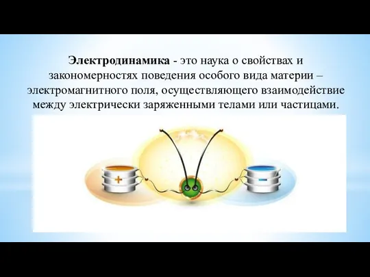 Электродинамика - это наука о свойствах и закономерностях поведения особого вида