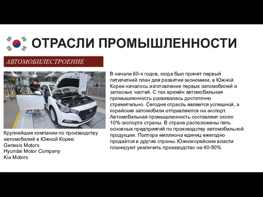 ОТРАСЛИ ПРОМЫШЛЕННОСТИ АВТОМОБИЛЕСТРОЕНИЕ В начале 60-х годов, когда был принят первый