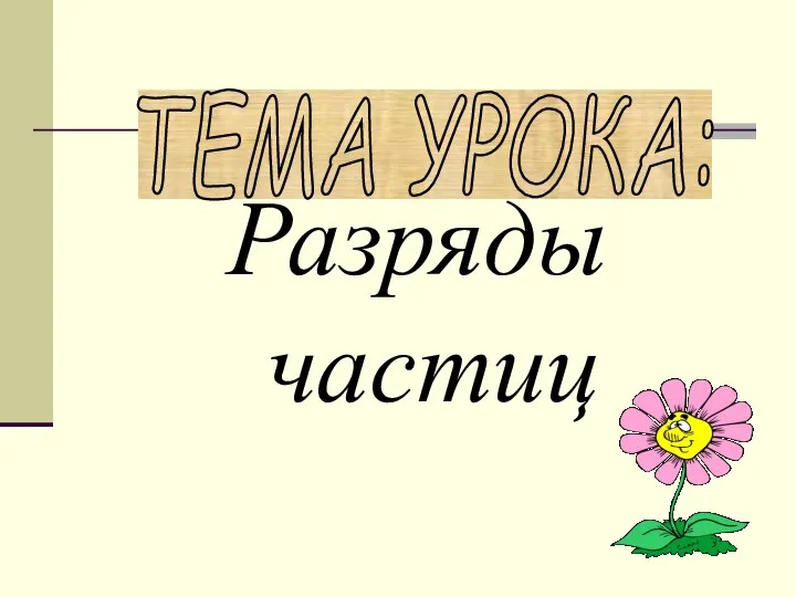 ТЕМА УРОКА: Разряды частиц