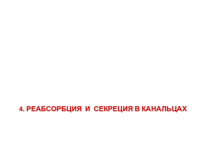 4. РЕАБСОРБЦИЯ И СЕКРЕЦИЯ В КАНАЛЬЦАХ