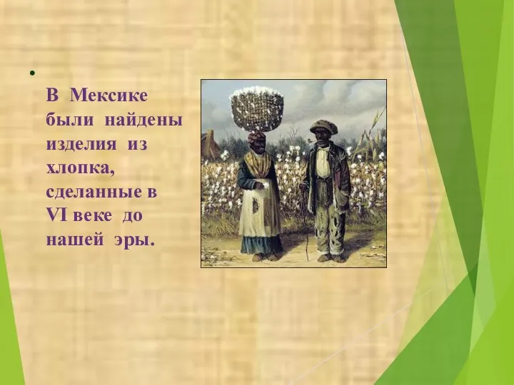 В Мексике были найдены изделия из хлопка, сделанные в VI веке до нашей эры.