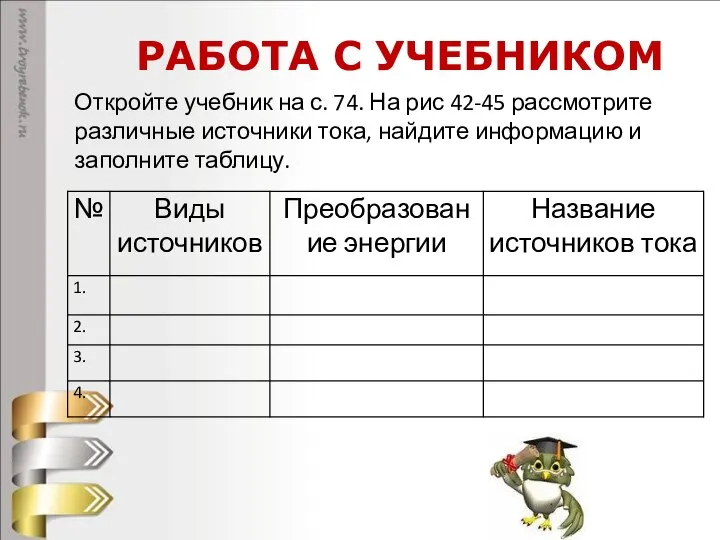 РАБОТА С УЧЕБНИКОМ Откройте учебник на с. 74. На рис 42-45