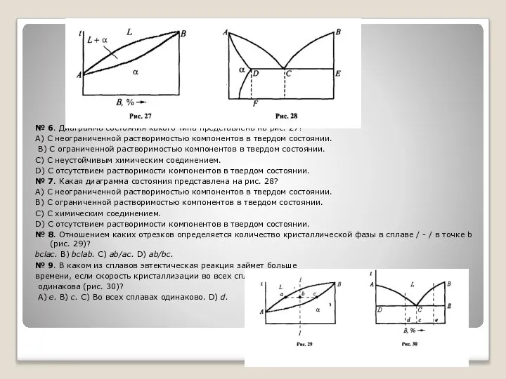 № 6. Диаграмма состояния какого типа представлена на рис. 27? А)