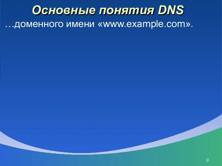 Основные понятия DNS …доменного имени «www.example.com».