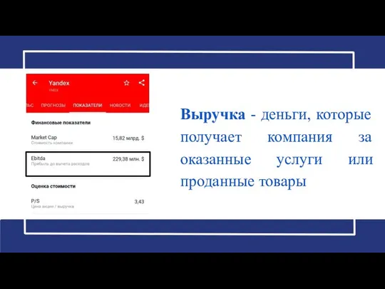 Выручка - деньги, которые получает компания за оказанные услуги или проданные товары