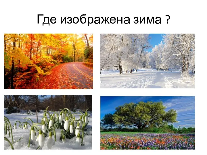 Где изображена зима ?