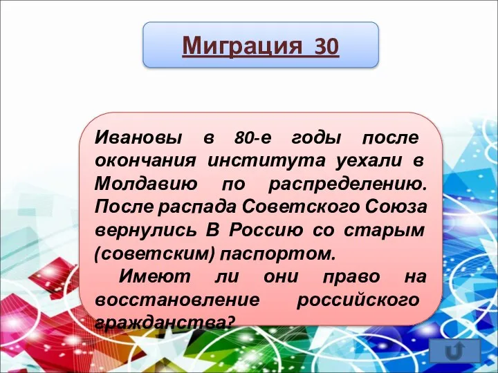 Миграция 30 Ивановы в 80-е годы после окончания института уехали в