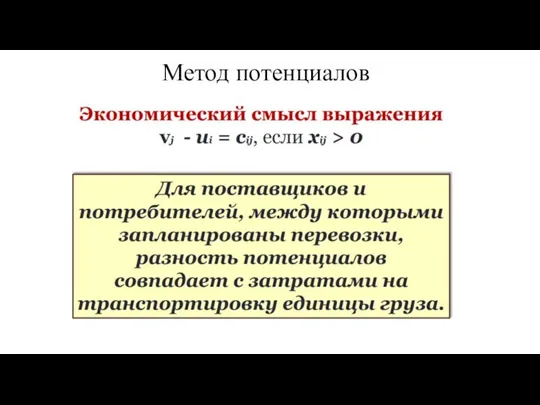 Метод потенциалов