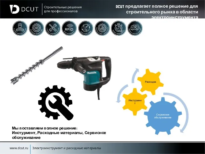 DCUT предлагает полное решение для строительного рынка в области электроинструмента www.dcut.ru