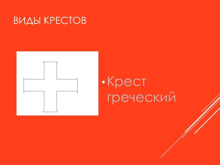 ВИДЫ КРЕСТОВ Крест греческий