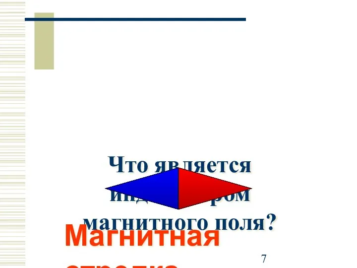 Что является индикатором магнитного поля? Магнитная стрелка.