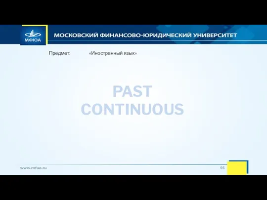 Предмет: «Иностранный язык» PAST CONTINUOUS